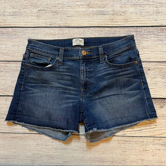 J. Crew Jean Shorts Size 27 Mid Rise Stretch Med Wash